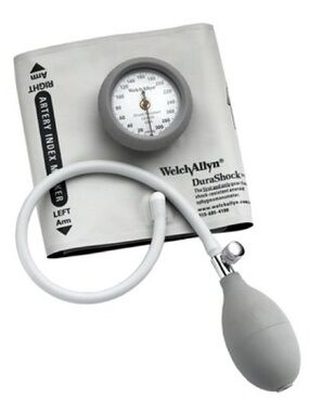 Large Adult Blood Pressure Cuff in White with Black Bulb